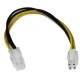 StarTech.com Cable 20cm Extensión Alargador Alimentación Corriente Placa Base ATX12V 4 Pines P4 - Macho a Hembra ATXP4EXT